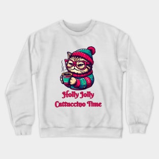 I Love Coffee Christmas And Cats, Cat And Coffee Crewneck Sweatshirt